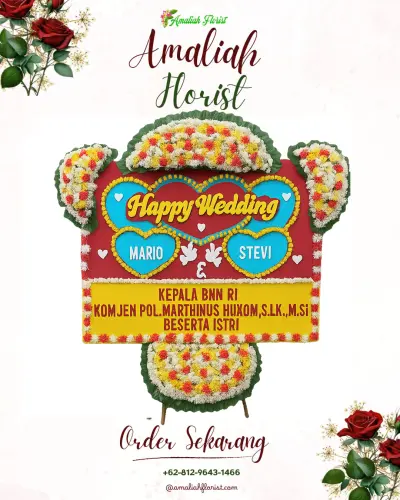 Karangan Papan Bunga Pernikahan di Padang Bulan